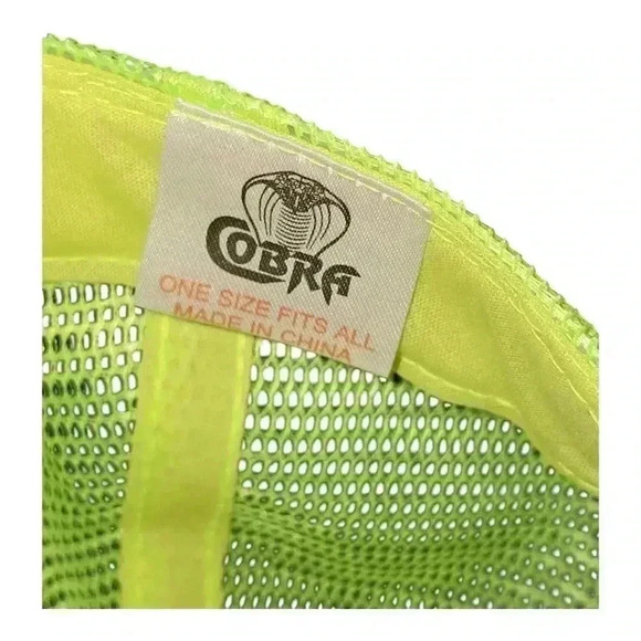 Cobra Snapchat Snapback Mesh Hat Cap Neon Green Yellow Black One Size - Picture 9 of 13